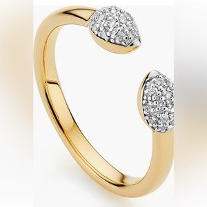 Monica Vinader Fiji Bud Diamond Stacking Ring size 5.5 (K)